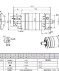 Heavy Duty Round Flange Helical Gear Planetary Reducer Gearbox With Rock Solid Ratios 15 To 40 And Three Eighths Shafts dimensions drawing
