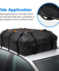 Road Trip Ready Roof Cargo Bag Heavy Duty 600D Water Resistant Gear Carrier For SUVs And Family Trips Spacious Rooftop Luggage Tote