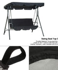 Go To Replacement Outdoor Swing Canopy Top Cover for Patio and Backyard, Fits Porch Swing Glider in Black, 74.80 x 51.97 x 5.91 Inches, Easy Wash, 190T Polyester Taffeta, Only Cover, showing swing seat with durable material.