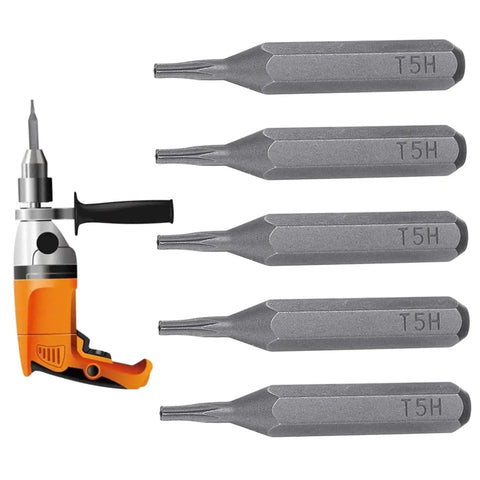 Dope 5Pc T5 Torx Bits With 28mm Hex Shank For Precision DIY Fixes And Gear Repairs That Don't Cam Out Or Slip During Heavy Use At Home, T5H