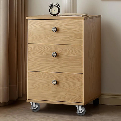 Wooden cabinet with 2 Inch Heavy Duty Caster Wheels Set Of 4 With Brakes Locking Swivel Casters With Rubber Wheels installed