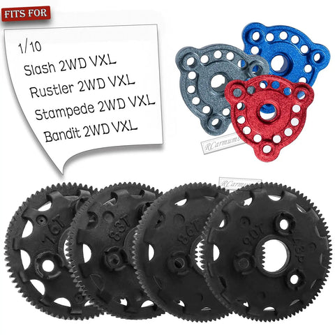 Hot 83T Spur Gear Upgrade Kit For 1/10 Slash 2WD VXL And Rustler Stampede Bandit 2WD VXL XL5 with 21T 23T 25T pinions display