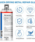 Beefed Up Heavy Duty Metal Repair Epoxy Glue 1.6 Oz For Metal Aluminum Steel Stone And Plastic All Purpose Adhesive, front view