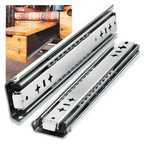 Heavy Duty Drawer Slides 1 Pair Concealed Bottom Mounted Runners With Hidden Under Drawer Design For A Clean Look And Smooth Beefy Glides In Everyday Use For Any Task Anywhere, steel ball-bearing slides