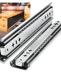 One Pair Heavy Duty Drawer Runners With Bottom Mounted Concealed Design For Hidden Hardware And Clean Look, Push To Open Glide Eliminates Drawer Pulls, Maximizes Storage In Narrow Cabinets, Smooth Quiet Sliding For Modern Cabinets, steel pair