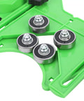 Top Quality 15 Piece Hole Saw Kit With Secure Double Suction Cups For Drilling Ceramic Marble And Glass Safely Without Slipping Using Integrated Steel Bits Plated For Durability Up To 50Mm Size, 4 suction wheels on green holder