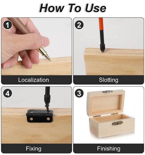Step-by-step guide to installing 50 pairs 1 inch tiny metal hinges with screws for wooden boxes, jewelry boxes, and gift cases