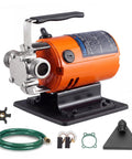 Badass Heavy Duty Water Transfer Pump Handles 360 Gallons Per Hour With 46 Foot Max Head Lift Crafted For Lawn Drainage And Barn Watering No Sweat Powerhouse close-up showing motor and accessories.