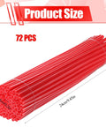72 Piece Red Spoke Covers For Bikes And Wheelchairs, Universal Fit For 8 To 21 Inch Rims, Easy Install PE Spoke Skins