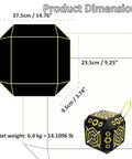 18 Sided Portable Foam Archery Target Block With Carry Handle dimensions and weight, showing neon yellow design and size details.
