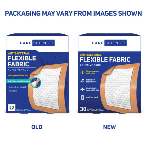 Extra Large Fabric Adhesive Bandages 3x4 Inches Nonstick Breathable Flexible Wound Care For First Aid 30 Count packaging display