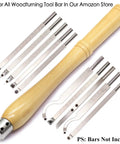 Solid Beech Woodturning Handle Fits 12mm Tool Bars with multiple tool tips for lathe carving and sanding.