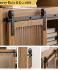 2.5-Foot Mini Sliding Barn Door Hardware Kit for Closets and Cabinets, 30 Inch Track System, shown on wood bookshelf