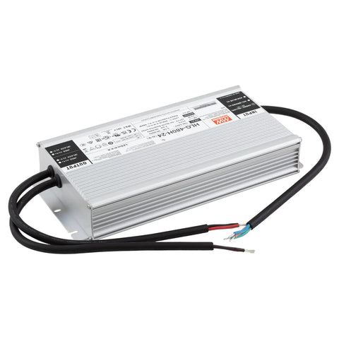 HLG-480H-24 480W 24V DC LED Driver And Power Supply With Dual CV And CC Output, IP65 And IP67 Waterproof, fanless design