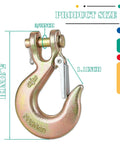 Heavy Duty Clevis Slip Hook With Safety Latch Three Eighths Inch For Grade 70 Transport Chain 4 Pack 18,000 Lbs Capacity Zinc Plated Clevis Hook Set For Heavy Loads And Outdoor Use