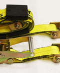 4 Pack Beefy 2 Inch Car Hauler Straps With Ratchet, Swivel J Hooks And Rubber Block, 10,000 Lb Break Strength, 3,333 Lb Working Load