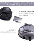 Park Smooth In Any Spot With Dual Motion Activated Laser Guides Adjustable 360 Degree Universal Car Parking Sensor detailed view of base with battery compartment.