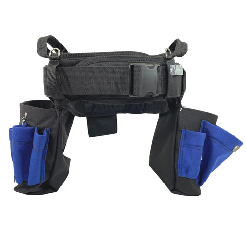 Heavy Duty Electrician Tool Belt With Comfort Back Support And Quick Release Buckle, Blue 33-36 Inch Waist, front view