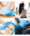 Top Shelf Synthetic Vinyl Medical Exam Gloves Straight Up Latex Free And Powder Free For Zero Allergy Hazards in use for various tasks.