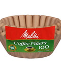 Basket Coffee Filters Natural Brown Unbleached 100 Count with red and green label packaging
