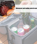 Spill Proof Insulated Cooler Backpack With Hella Tough Oxford Fabric And Multiple Compartments, showing beverages inside.