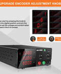 High Power Bench Power Supply 30V 30A 900W with encoder knob adjustment details and digital display for labs and repair work.