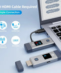 Grab And Go Wireless HDMI Transmitter And Receiver With 328 Feet Range, 1080P Output, Portable No Fuss Plug And Play Setup, 2.4G And 5.8G Wireless Video And Audio To Monitor From Computer connected to laptop