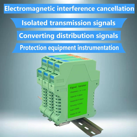 DC 24V Signal Isolator For PLC With One Input And Two Analog Outputs And 4 20 mA Signal Conditioning Module rail mounted