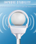 Auto Locking Golf Ball Retriever With Telescopic Shaft Long Reach Extendable Picker showing head with golf ball and blue absorber