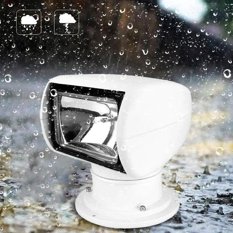 12V 100W Xenon Marine Spotlight With Remote Control in rain, waterproof flood lamp for boat, SUV, construction, emergency use