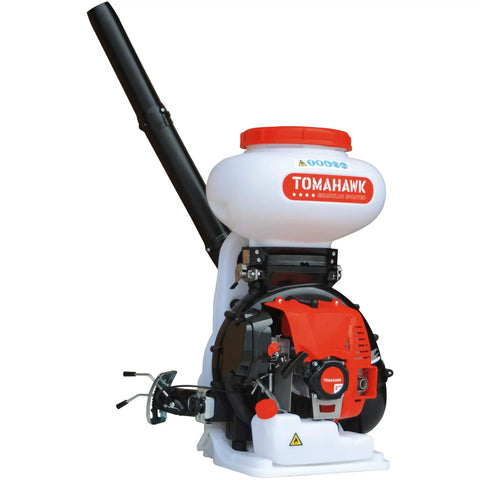 Motorized Fertilizer Spreader Broadcast 4 Gallon Capacity For Lawn Care, Seed Distribution, And Ice Melt Salt with red engine