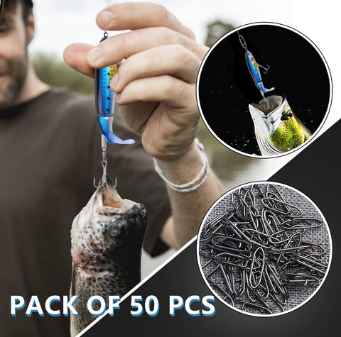 50 Pack Fishing Power Speed Clips High Strength Stainless Steel Quick Change Connectors For Lures Durable Fishing Gear Fast Swaps