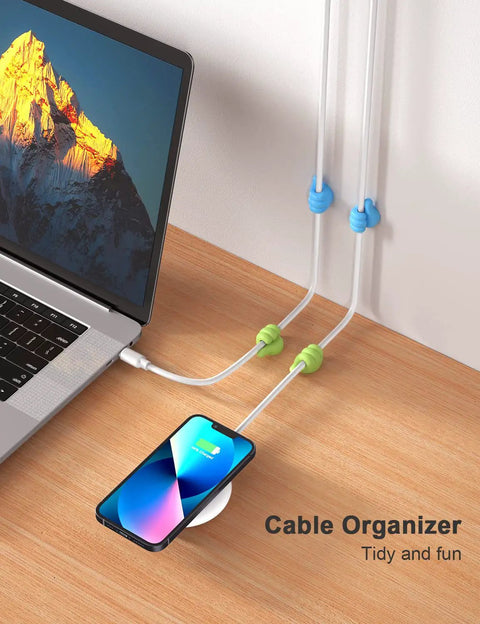 12 Pack Multicolor Thumb Cable Clips Blue Green Pink For Desk And Nightstand, Adhesive Cord Organizer For Chargers, Cords, And Small Accessories, Perfect For Office, Home, Car And On The Go Cable Management
