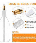 DIY Wine Bottle Torch Kit For Outdoor Patios And Gardens With 6 Brass Wick Holders, 20 Washers, And 6 Fiberglass Wicks So You Can Convert Wine Bottles Into Long Lasting Tiki Torch Garden Decor No Fuss, shown with brass wick holder and fiberglass wick details.