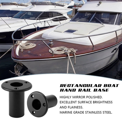 Four Pcs Folding Pontoon Ladder Insert Plugs For 1 Inch Tubes Removable Dock Mounting Hardware Boat Replacement Parts shown next to yacht.