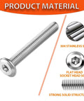 Premium M6x50mm Hex Socket Head Cap Screws 30 Pack 304 Stainless Steel Furniture Bolts With Hex Key Wrench displayed product material