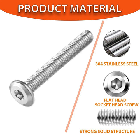 Premium M6x50mm Hex Socket Head Cap Screws 30 Pack 304 Stainless Steel Furniture Bolts With Hex Key Wrench displayed product material
