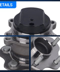 Rear Wheel Bearing And Hub Assembly For Nissan Rogue 2008 2009 2010 2011 2012 2013 Rear FWD And Rogue Select 2014 2015 With ABS 5 Lug Upgrade Kit Built For A Smooth Quiet Ride And Easy Install 43202JG01A 512398 close-up view