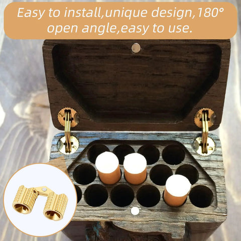 Hidden Brass Barrel Hinges Set For DIY Jewelry Boxes And Furniture 6 Pack 8mm Concealed Hinges With 180 Degree Opening