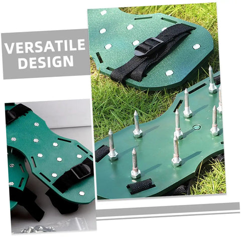 16 Piece Lawn Aerator Shoes With Adjustable Straps Garden Spikes For Deep Soil Penetration And Healthier Lawn Easy To Use Fits All Shoes