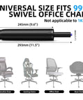 Beefy Heavy Duty Office Chair Gas Lift Cylinder Replacement, Adjustable Height 11.5 To 17.5 Inches, 6 Inch Stroke, universal fit