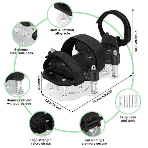 Spring Loaded Lawn Aerator Shoes With Aluminum Base And Double Layer Design No Mess Walks While Aerating Patios And Gardens Black