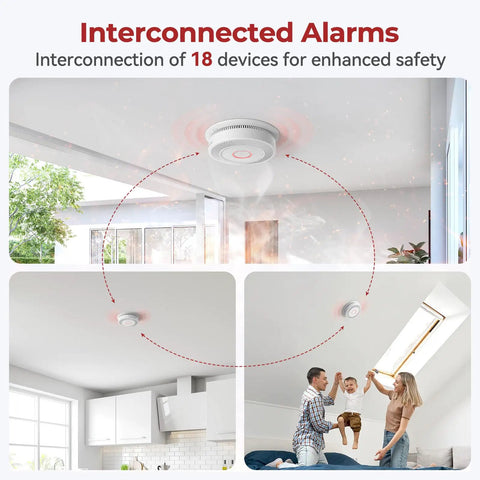 Hardwired Smoke And Carbon Monoxide Alarm With Battery Backup Smart Dual Sensor mounted on ceiling for enhanced safety detection.