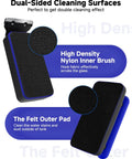 Magnetic Aquarium Glass Cleaner Dual Sided Algae Scraper With Two Blades For Easy Scrub In Glass Tanks 0.2 To 0.4 Inch Thick Slim Design For Tight Corners No Fuss Cleanup, black felt and nylon pads