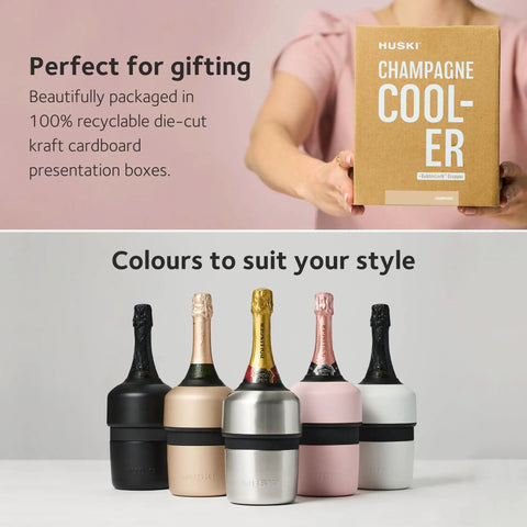 Ultra Efficient Iceless Champagne Chiller With Detachable Stopper Keeps Wine Cold Up To 6 Hours in multiple colors packaging