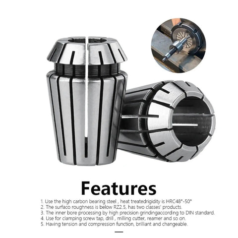 Heavy Duty ER40 Spring Collet Chuck For CNC Lathe Milling Machines 4mm-25mm Range fits all standard tool holders, detailed view.