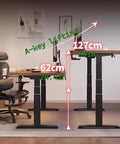 Top Notch Adjustable Standing Desk With Roomy Hidden Storage Drawers And No Sweat Preset Height Adjustments Featuring Built In Headphone Hook And Clean Natural Wood Finish For Solid Home Office Workstations, showcasing height adjustments.