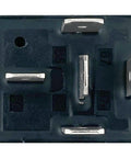Close-up of Beefy 12V 40A 5-Pin SPDT Relay Pack Four Pack For Automotive Systems 12VDC Power Relay Compatible With HID Lighting ABS EPS AC Fixes No Start And Dim Headlights, showing connector pins.
