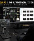 10.1 Inch LCD Soldering Microscope For PCB Repair And Inspection Large Live Screen For Easy Solder Joint Checks High Magnification For Tiny Components At Your Workbench Ideal DIY Electronics Tool on desk with PC display