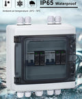 Hella Durable Rock Solid Dc Disconnect Switch Box With Pv Surge Protector 63 Amp Solar Circuit Breaker IP65 waterproof case shown with ports.